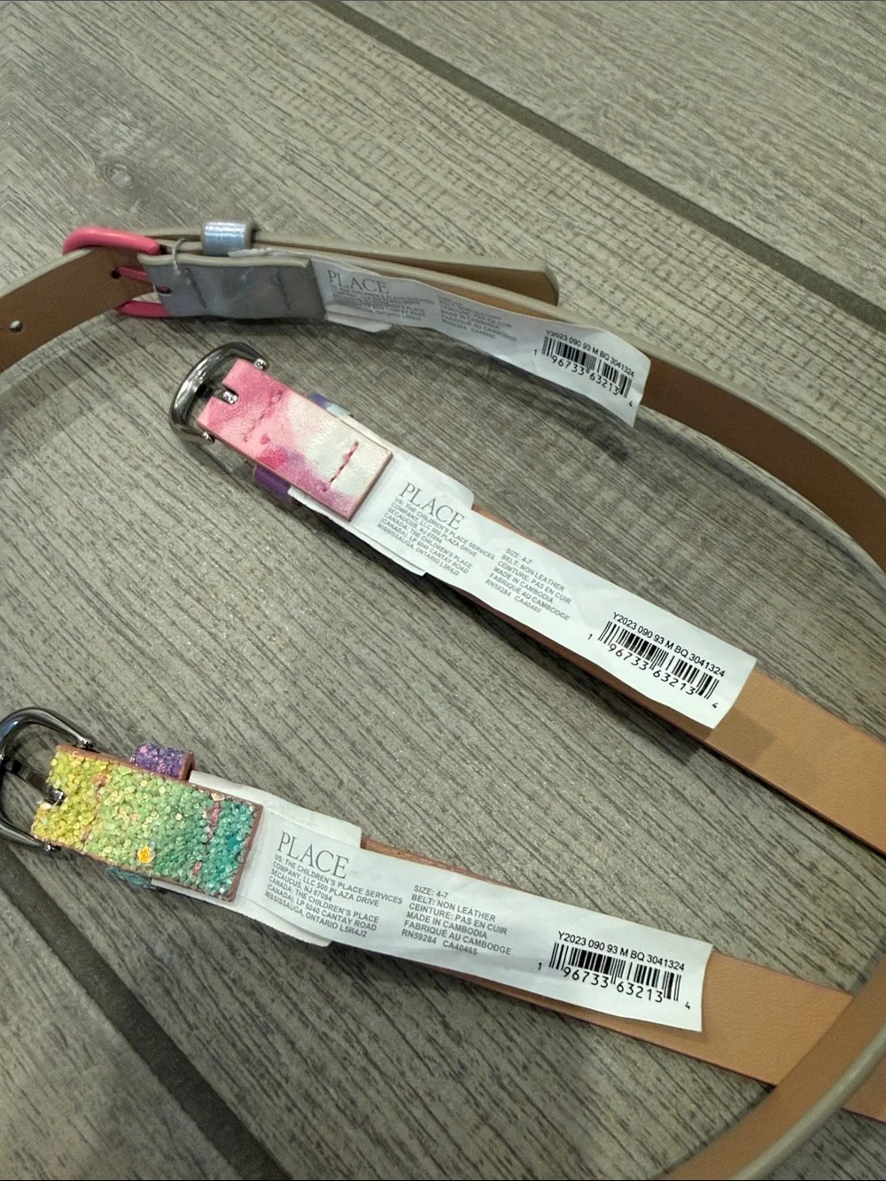 The Children's Place Metallic Rainbow & Pastel Girls' Belts - Multicolor